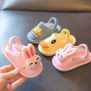 Children's Cloth Slippers Girl's Baby Boy's Cotton Slippers Autumn Girl's 1-3 Years Old Children's Indoor Home Children's Floor Slippers