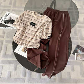 运动套装女2025新款夏季薄款时尚减龄独特漂亮宽松短袖休闲两件套