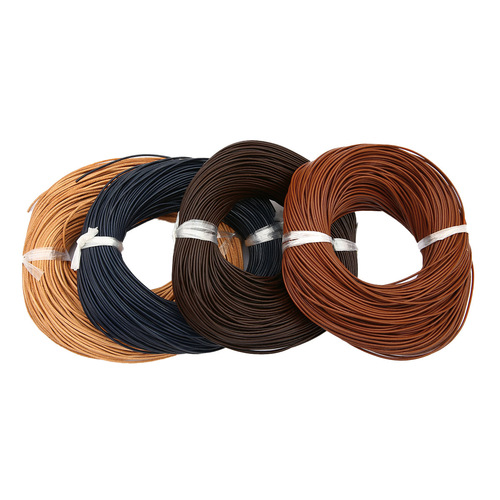 Colorful Round Leather Rope DIY Handmade Elastic Hair Bands Bracelets Necklace Hair Accessory Materials Parts