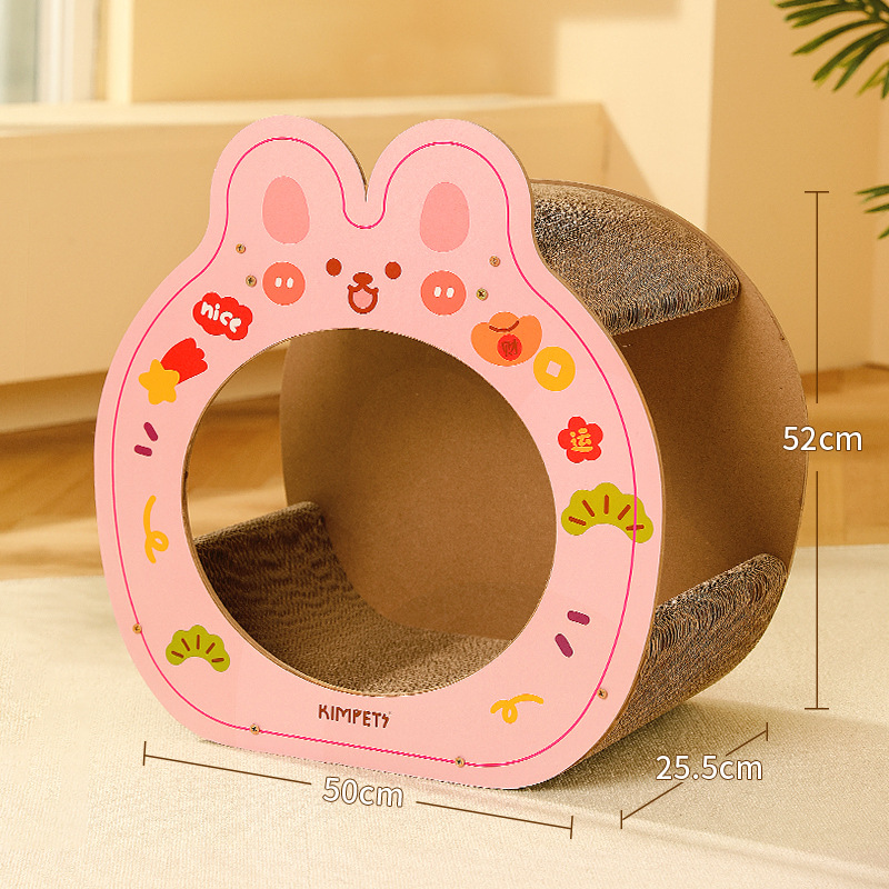 Conejo de dibujos animados gato tablero del rasguño nido resistente a los arañazos resistente al desgaste papel corrugado nido de gato Super gran espacio libre no es fácil dejar caer restos nido de gato