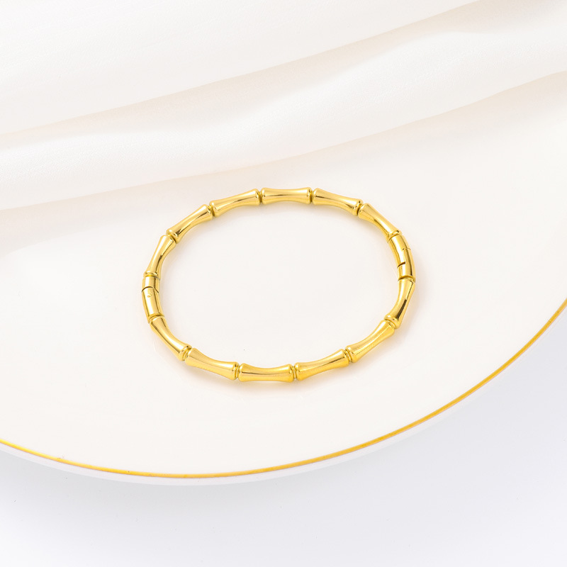 Pulsera de titanio y acero para mujer, diseño moderno y sencillo, pulsera de lujo que no se desvanece, venta al por mayor en stock.