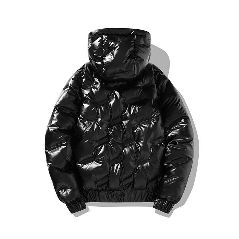 [Hot] New Shiny Trendy Men's White Duck Down With Detachable Hood, Thick And Loose Casual Jacket_voghion.com