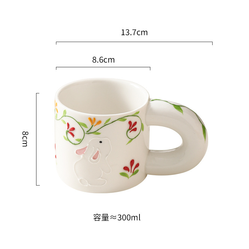 胖胖杯马克杯手绘小熊陶瓷水杯家用杯子生日礼物伴手礼情侣对杯|undefined