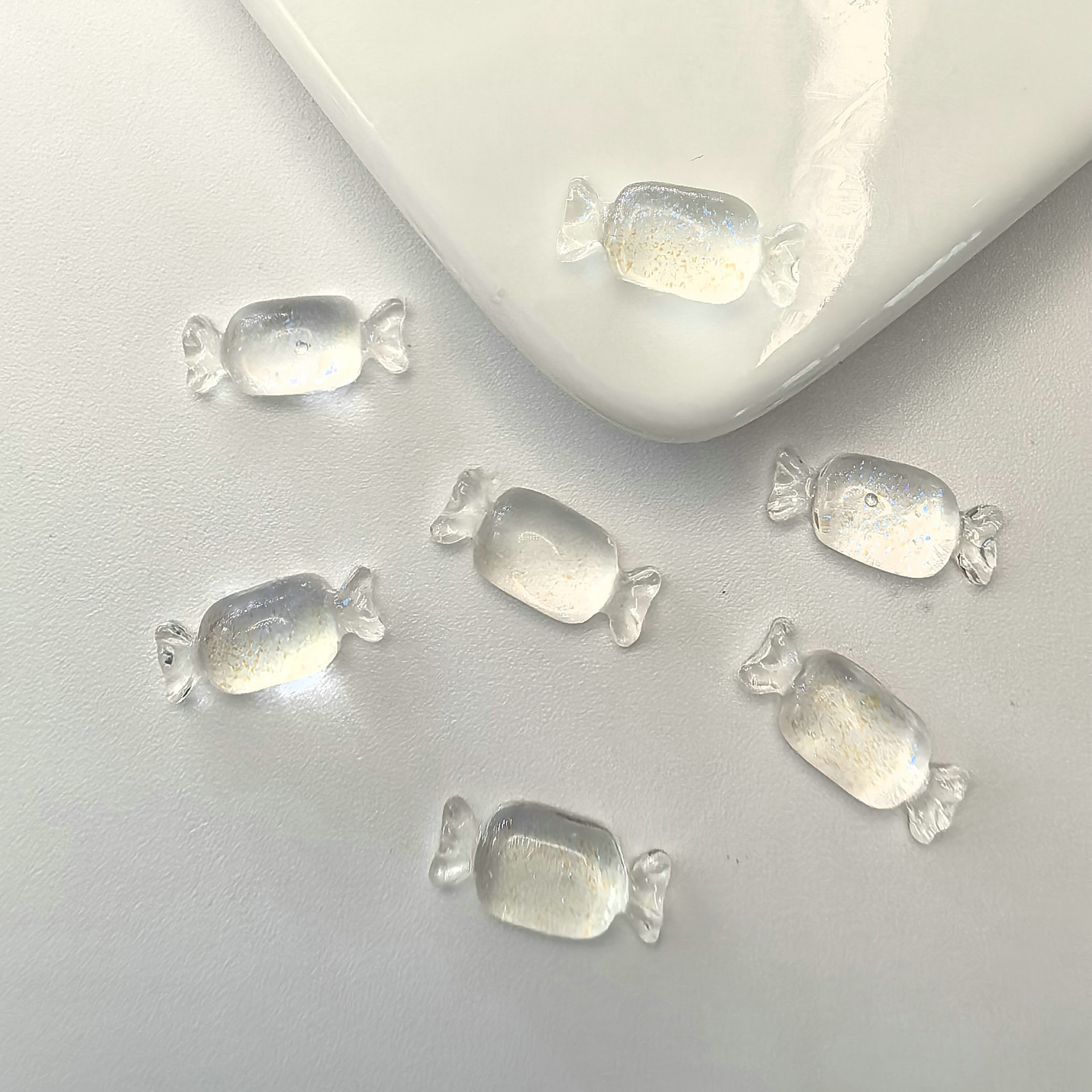 穿戴甲配饰网红冰透细闪立体糖果美甲饰品树脂食玩饰品diy饰品