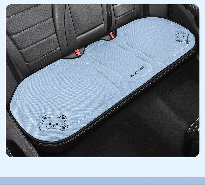 Seat cushion, linen single-piece seat cover, rear seat cushion, suitable for all seasons, cartoon design, for car interiors, for women