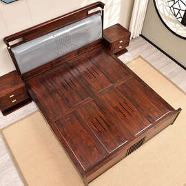 WT9P新中式红木大床印尼黑酸枝全实木床现代中式家具1.8米主卧双