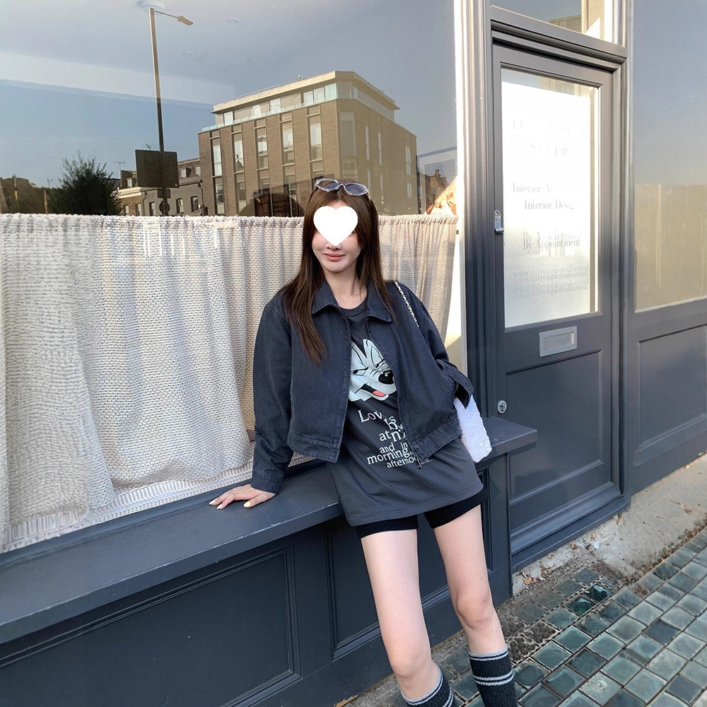 现货VCpra*d订货会一眼看中的水洗灰工装外套2025年夏新款