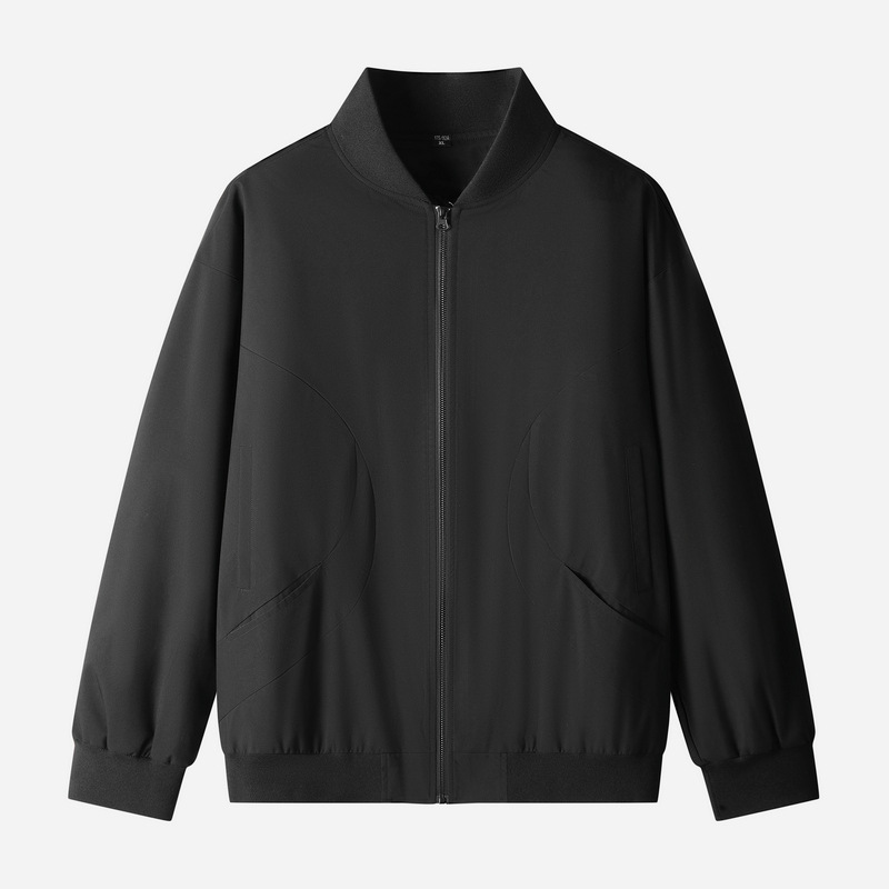 Chaqueta de piloto retro americana de moda masculina suelta chaqueta de béisbol primavera / otoño gris chaqueta de bolsillo chaqueta
