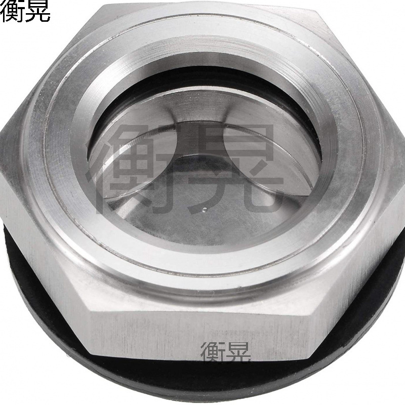 耐高温304不锈钢六角视油镜油标油窗316液位计齿轮箱配件