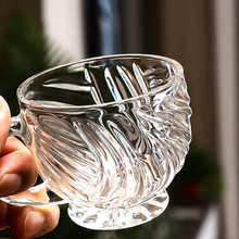 和谐居.法式轻复古浮雕波红茶金色轻奢创意出口透明玻璃小咖啡杯