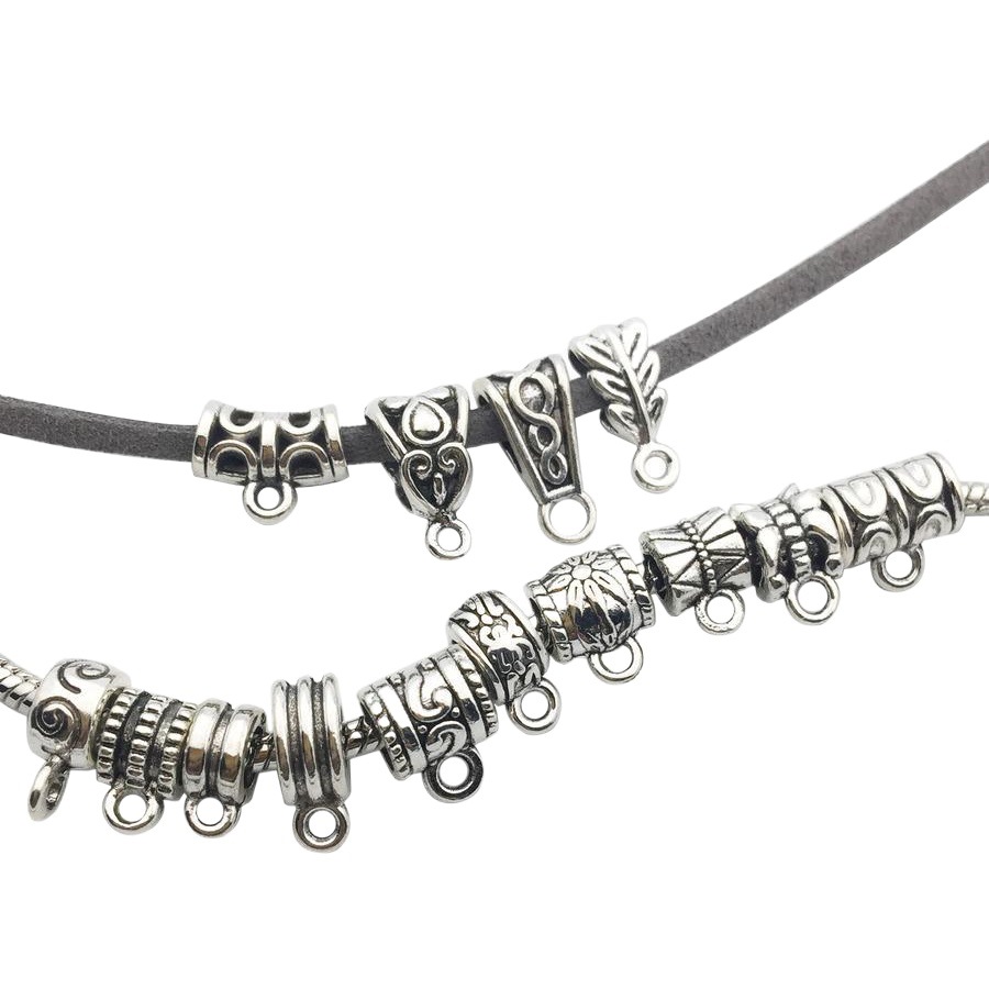 Diy material colgante de joyería de aleación de tres vías cabeza colgante pulsera collar hebilla colgante cadena de cuentas colgante conexión galvanoplastia