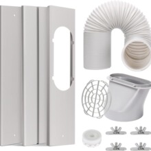 移动空调通用可调窗口排风组件150mm钢丝pp伸缩排风管含风口接头