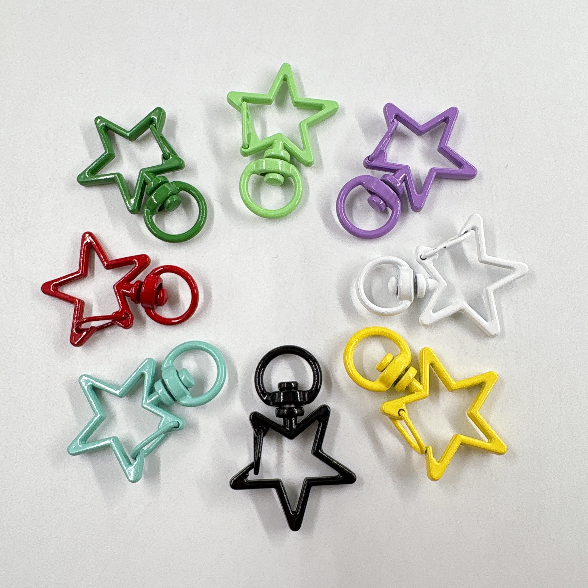 Color pintado hebilla de estrella de cinco puntas hebilla de langosta hebilla de perro hebilla de Primavera de aleación llavero bricolaje colgante accesorios de joyería