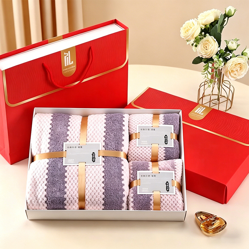 Caja de toallas de coral, toallas de coral, toallas de baño, eventos comerciales, regalos de bodas, regalos de regalo al por mayor