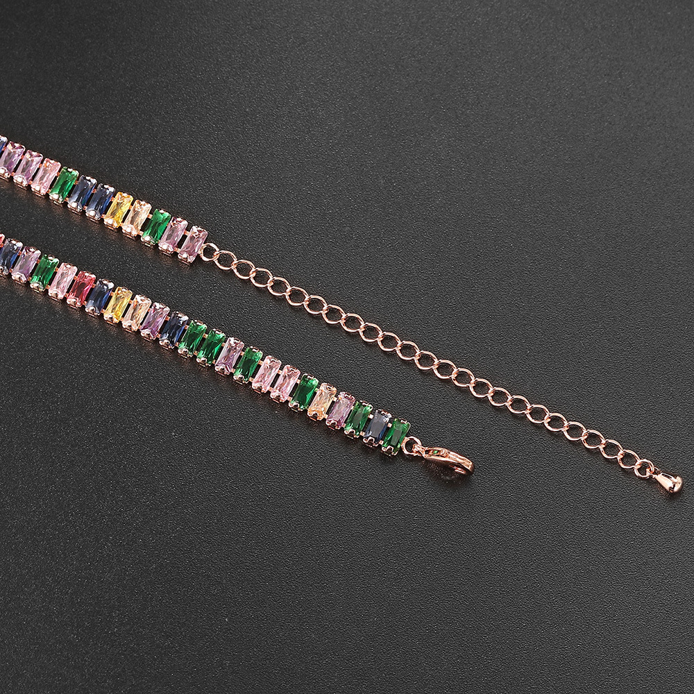Zircon Tennis Neckchain For Men And Women, Rectangular Necklace_voghion.com