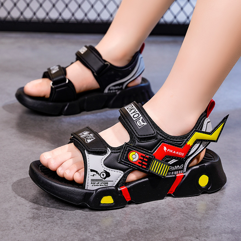 Sandalias para niños 2024 zapatos para niños transpirables de verano zapatos de playa para niños pequeños de suela blanda para niños grandes