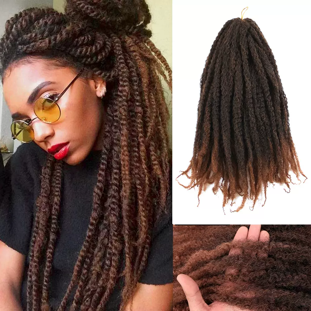 毛毛虫化纤假发爆炸头kinkyafrotwistbraid高温丝长卷发中长发
