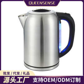 不锈钢电热水壶家用大容量1.7L烧水壶家用可视水窗热水壶logo定制