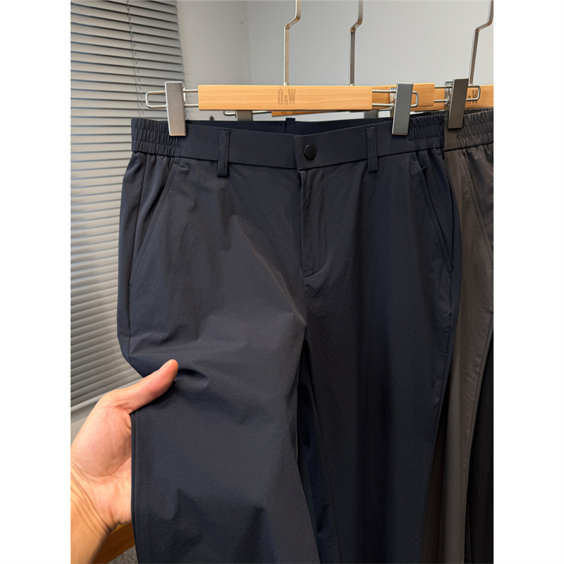 Ice Silk Four-Way Stretch Outdoor Sports Casual Pants Men's Summer Thin Straight Pants Young and Middle-Aged Trousers 2025 New Style