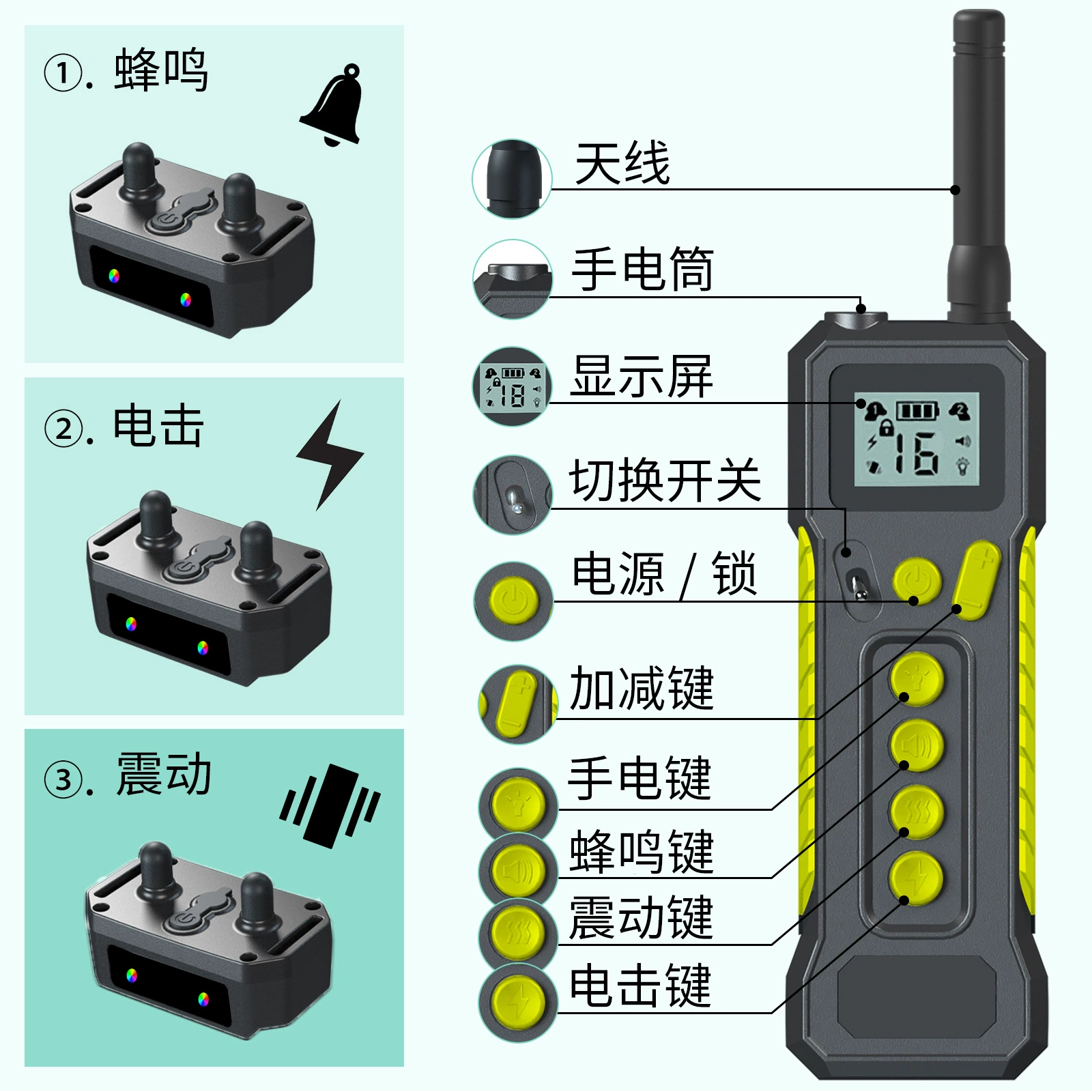 Дрессировка собак Артефакт Лай Прекратить зарядку Водонепроницаемый 800 м на большие расстояния Пульт дистанционного управления Электрический шок для домашних животных Ошейник для собак T10