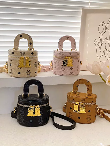 Children's Letter Bucket Box Bag Girls Princess Bag Small Fragrance Style Portable One Shoulder Crossbody Niche Fashion Women's Bag Trendy