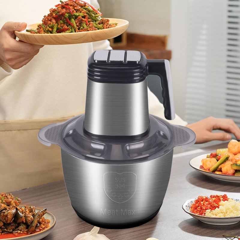 3L cross-border three-gear high-power stainless steel meat grinder multifunctional family cooking machine mixer baby food supplement machine