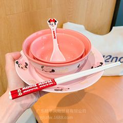 漫画セラミック食器高颜値家庭用子供用ライスボウル皿セットかわいいカップルボウルセット卸売