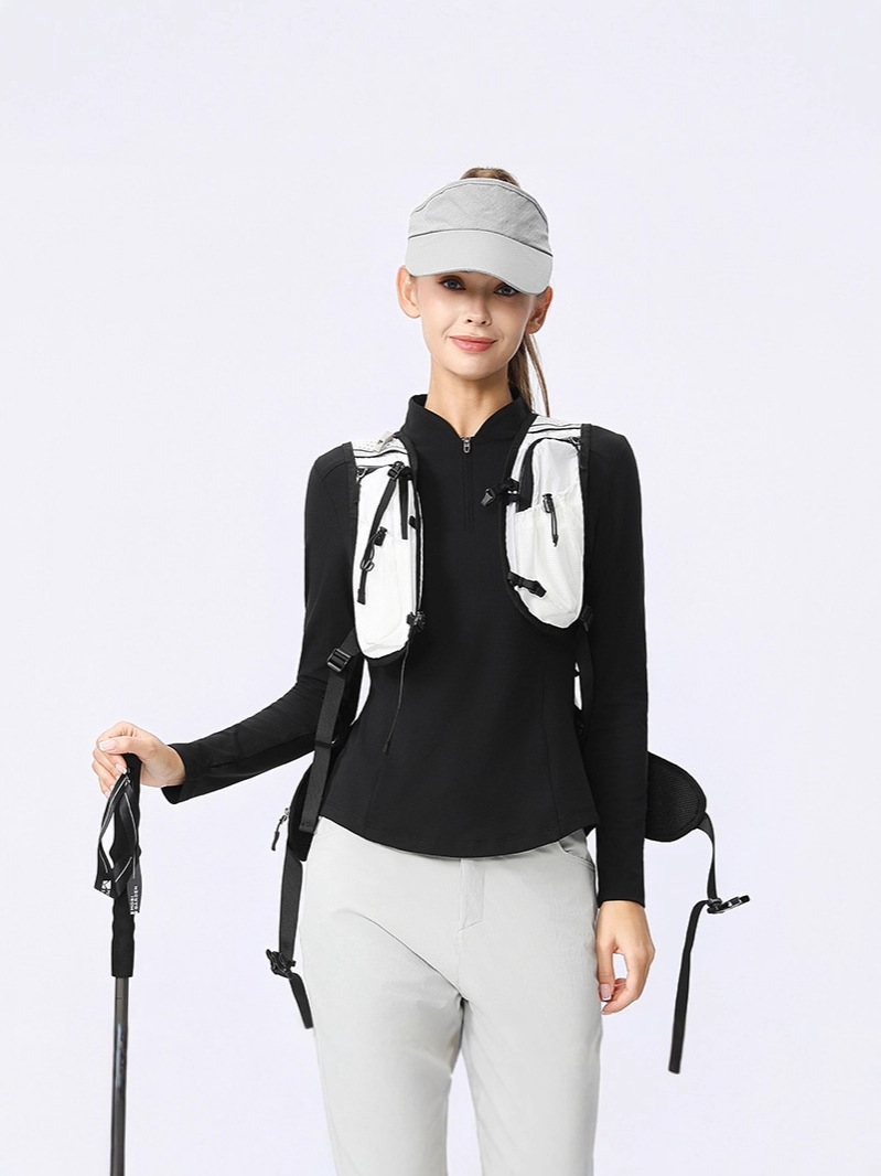 Lulu Outdoor Spring and Summer Mountaineering Hiking Elastic Quick-Drying Half-Zip Running Fitness Breathable Long-Sleeved Quick-Drying T-Shirt