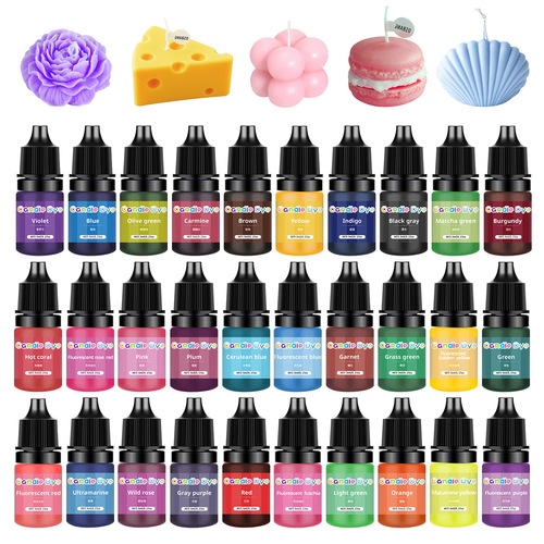 Cross-border Amazon 5ml36 color fragrance candle jelly wax silicone handmade DIY soap special candle color agent 