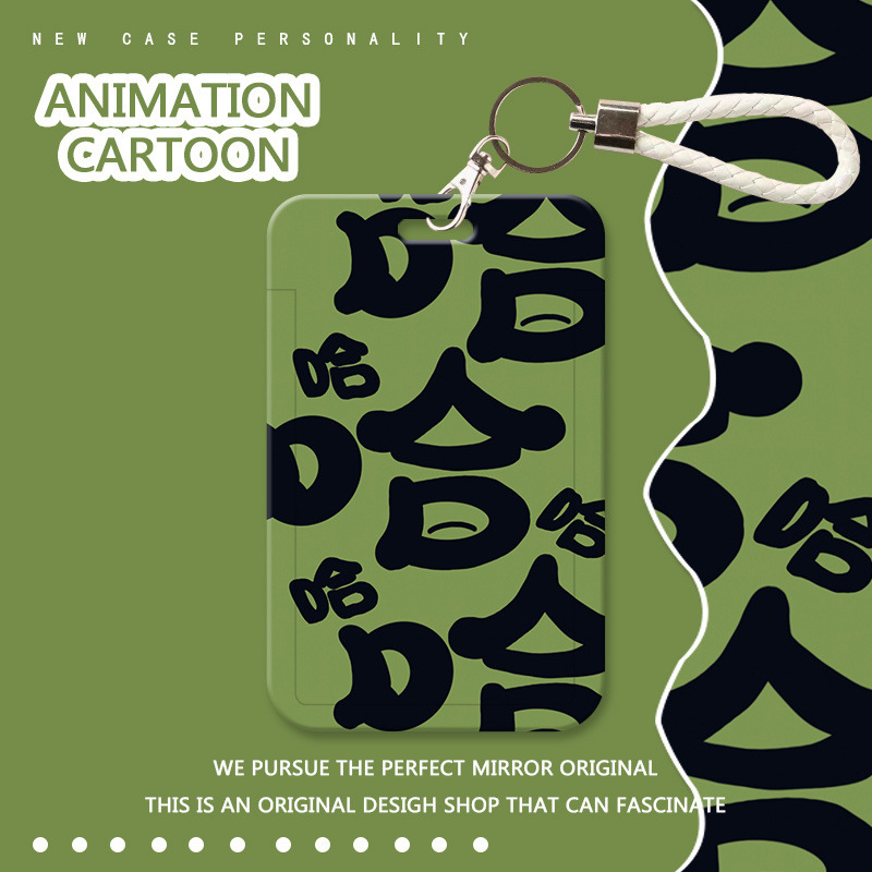 Funny Text Student Campus Card Meal Card Holder Bus Subway Yangcheng Tong Access Control Work Card Protection Hard Shell Lanyard