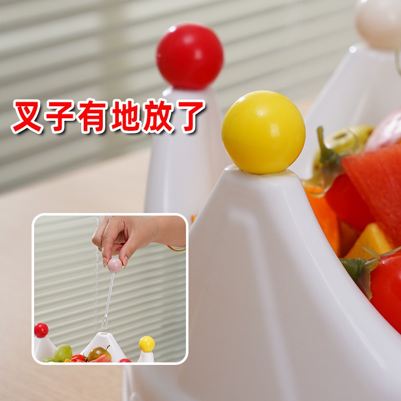 轻奢皇冠果盘家用客厅茶几干果盘高颜值糖果小零食自带叉子水果盘|undefined