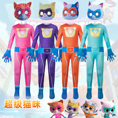 クロスボーダーSuperKittiesスーパー猫連体レオタードハロウィーンcos衣装舞台パフォーマンス衣装