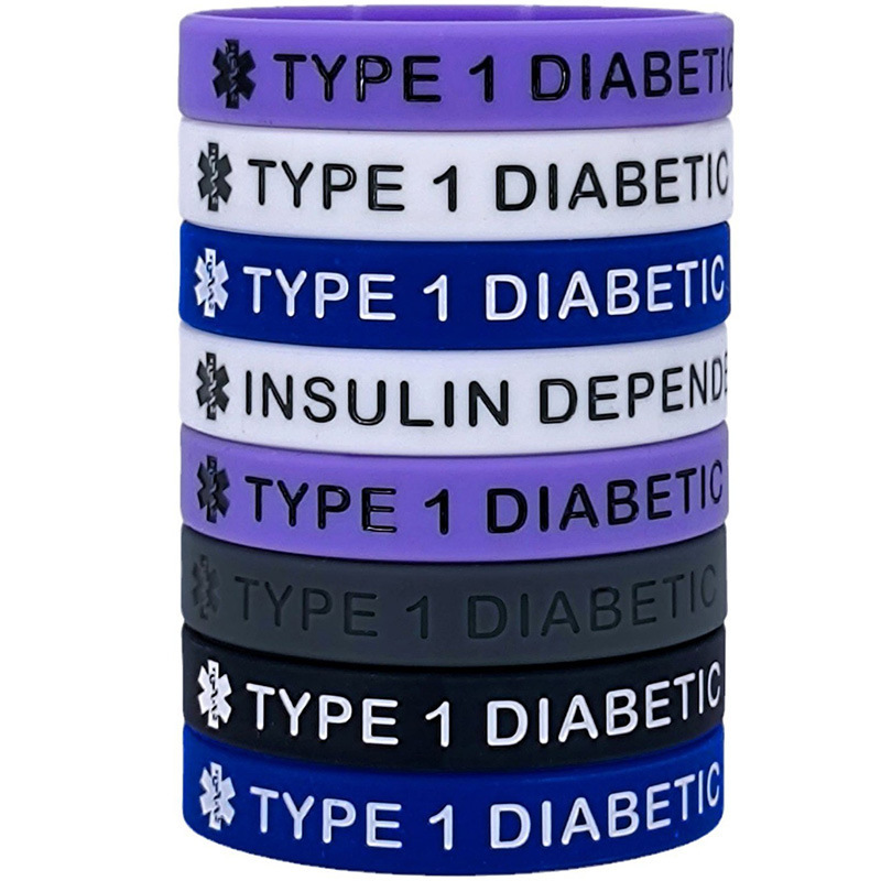 Insulindependent Public Welfare Type1Diabetic Hospital Warning Silicone Bracelet Medical Alert