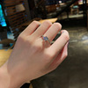 Advanced gemstone ring, fashionable jewelry, accessory, Korean style, high-end, light luxury style, with snowflakes