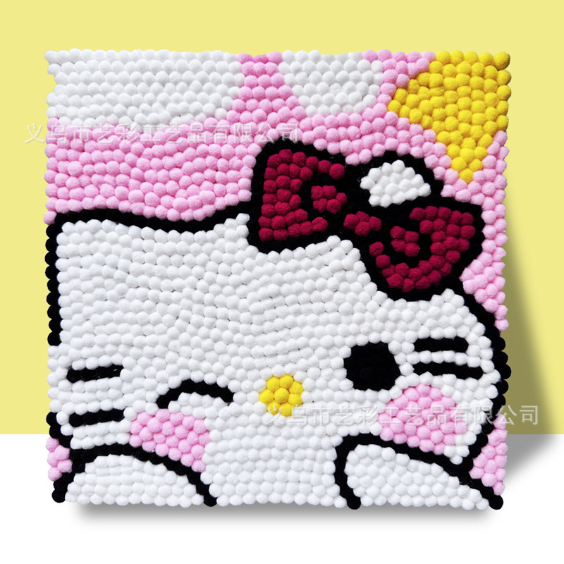 インターネット有名人の同じスタイルの子供用毛玉絵画 DIY 手作りクリエイティブ絵画 30*30 生産材料露店ホット販売子供のおもちゃ|undefined