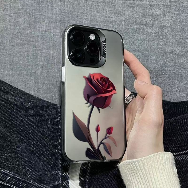 Nueva rosa roja oscura para iPhone 16 funda para teléfono móvil Apple 15promax/14/13pro/12 Europa y América 11