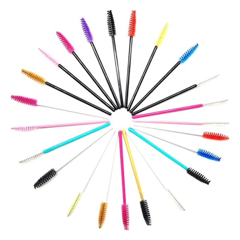 Beiqili Disposable Eyelash Brush, Colorful Eyelash Comb and Eyebrow Brush, Makeup Brush with Solid Handle, High Quality