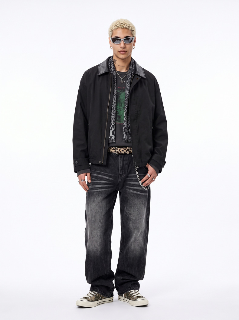 Inflation Vintage Zip-Up Fitted Jacket