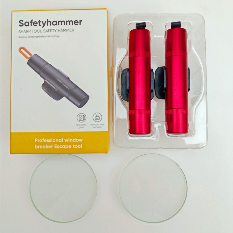 Car Safety Hammer, Two-Pack, Mini Window-Breaking Tool, Easy to Carry, Multi-Functional Escape and Life-Saving Safety Hammer, Wholesale