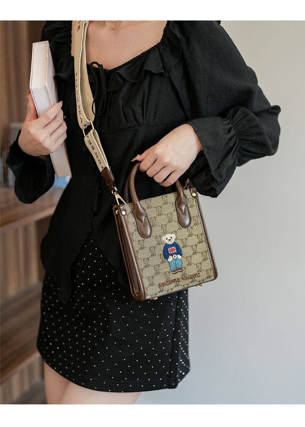 Frauen Taschen neue trend alle spiel handtasche bestickt bär casual schulter umhängetasche weibliche_voghion.com