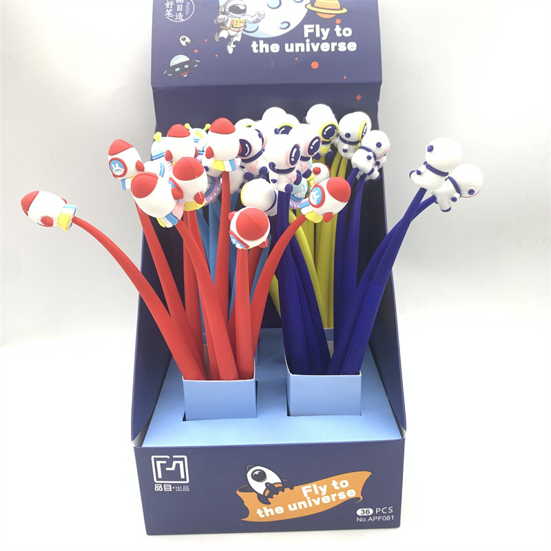 Tema del espacio pluma de gel lindo astronauta columpio pluma cohete nave espacial pluma de agua niño regalo