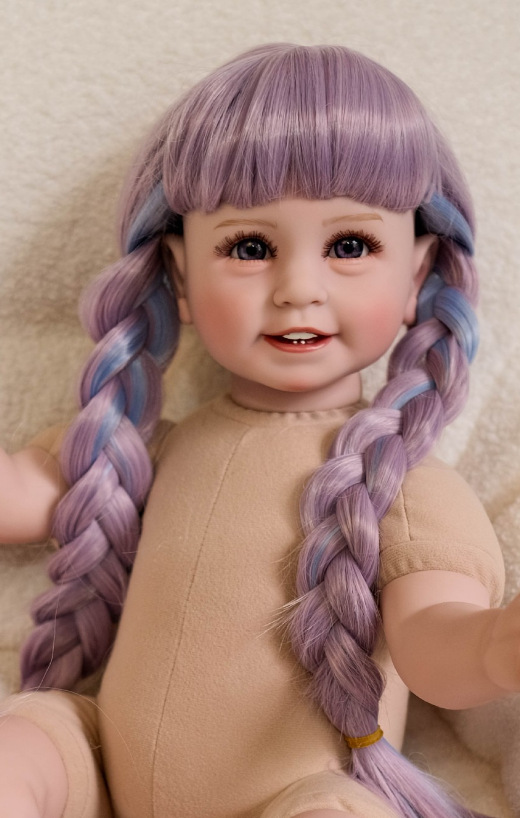 Cuatro dientes y seis dientes accesorios DIY muñeca peluca cubierta de seda de alta temperatura de color alrededor de 42 cm sólo venta cubierta de peluca
