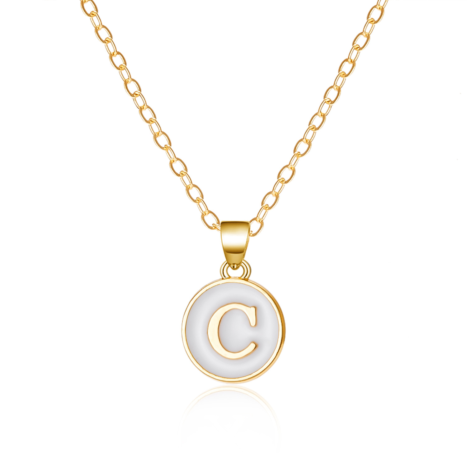Wholesale Jewelry Casual Simple Style Letter Alloy Enamel Plating Pendant Necklace display picture 7