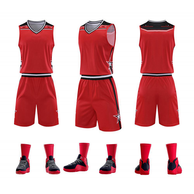 American Basketball Suit Men's Narrow Shoulder Jersey Printing Vest Training Suit Sports Competition Team Uniform College Student Jersey