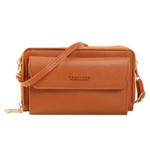 2024 New Women's Crossbody Bag Korean Style Fashion Shoulder Bag Versatile Large Capacity Double Zipper Mobile Phone Bag Wholesale