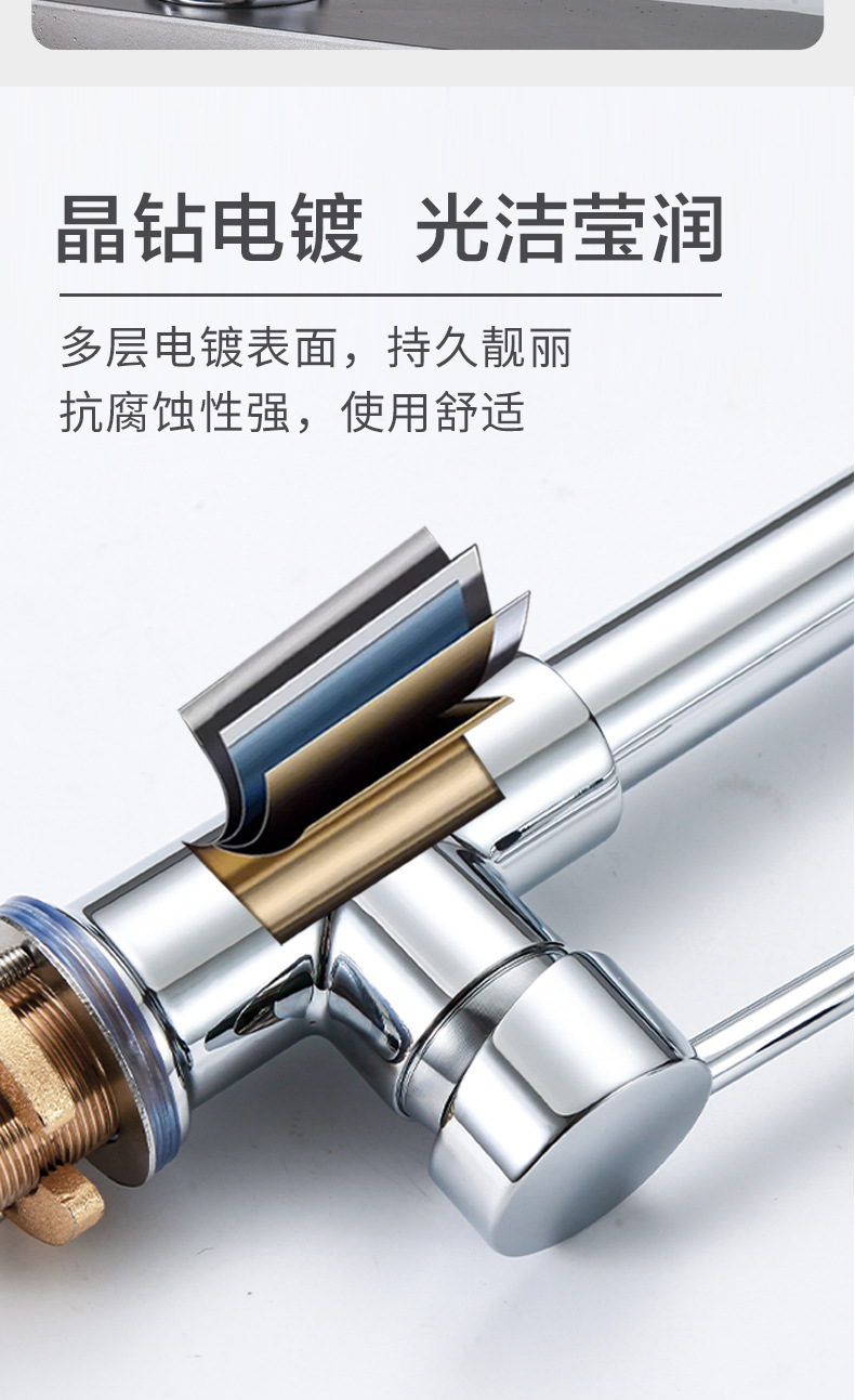 Wholesale manufacturer of cross-border spring pull-out faucet for kitchen cold and hot multi-functional telescopic rotating sink faucet undefined