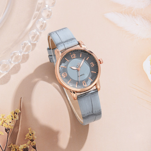Stainless steel two-tone digital quartz women's watch creative strap watch for women student watch