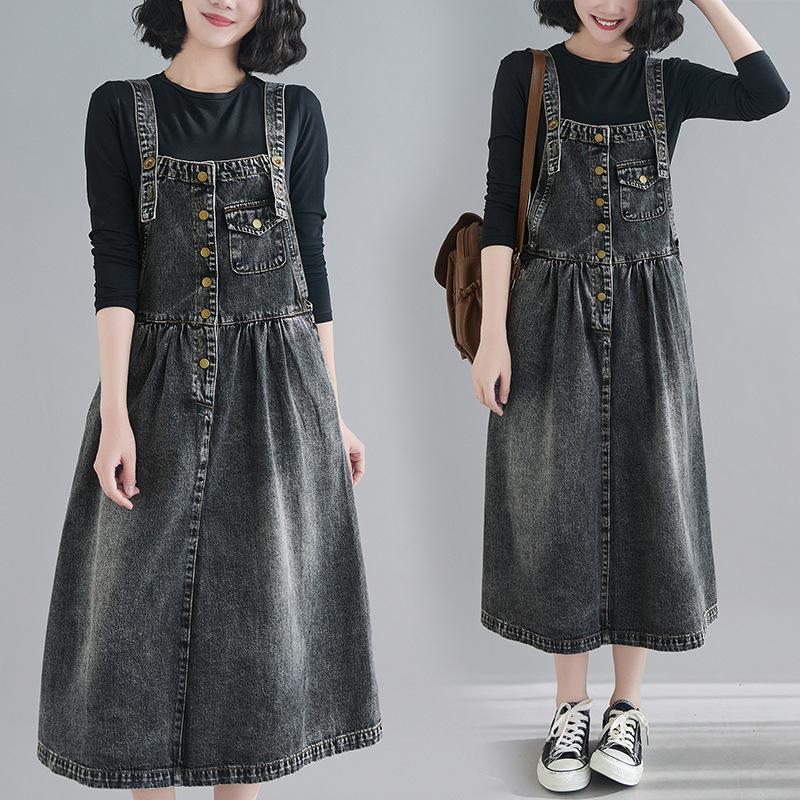 Long autumn denim summer dress