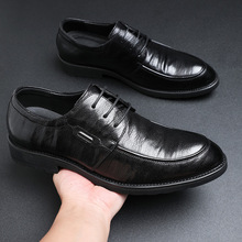 头层羊皮厂家直销代发英伦风男士正装商务休闲皮鞋男夏季透气凉鞋