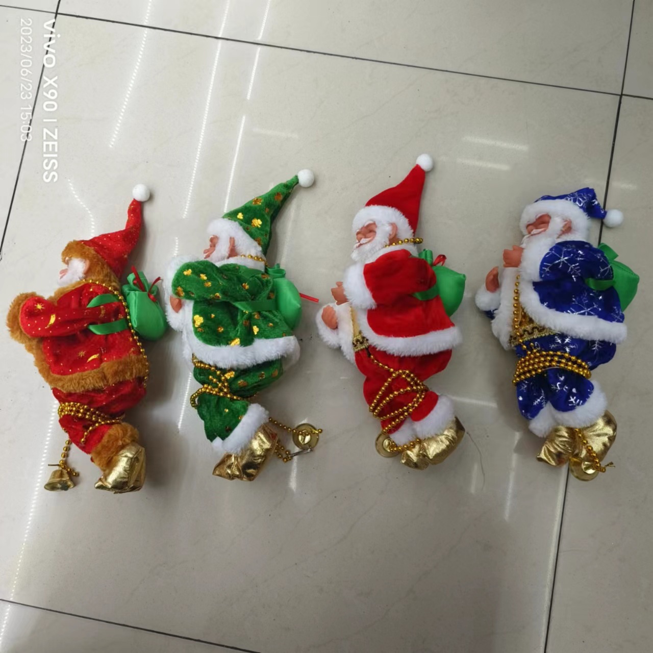 Three-Speed Adjustable Musical Santa Claus Climbing Beads and Ropes Doll Children's Toy Christmas Decoration Gift Pendant